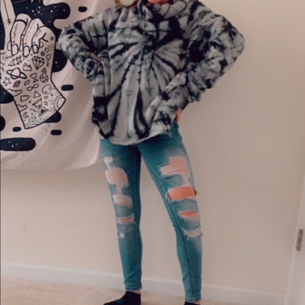 Simply Southern Black marble turtle neck hoodie
